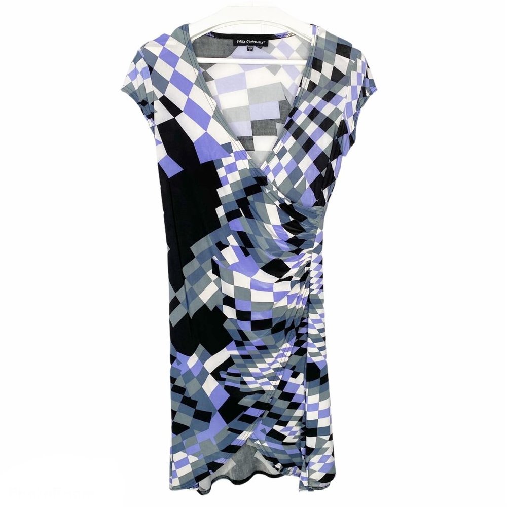 MILLE GABRIELLE Ponte Knit Faux Wrap Dress M